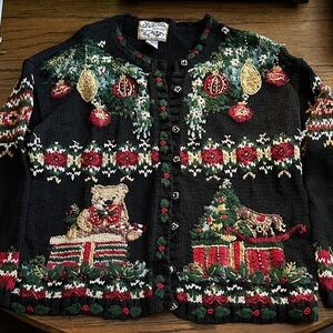 Vintage Holiday/Christmas Sweater Cardigan - XL
